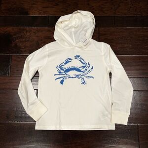 CrewCuts Boys Crab Jersey Hooded Tee; Size 8-9